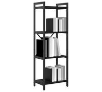 vidaXL Scaffale in Rovere Nero 40 x 30 cm, 118 cm di Altezza. Libreria autonoma con Ripiani in Legno e Metallo, Perfetta per Interni. Ha Piedini Regolabili e Una Struttura Incrociata Molto Stabile, i