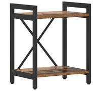 vidaXL Libreria 40 x 30 x 48,5 cm in Legno Vecchio e Acciaio Nero, con Ripiani a Strati, Stile Industriale, Piedini Regolabili, Uso Interno, Struttura Incrociata e Ampio Spazio Libero per Il Tuo PRO