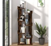 vidaXL Libreria 48x25x140 cm Rovere Fumo in Legno Multistrato