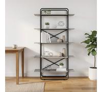 vidaXL Libreria 5 livelli 100 x 35 x 175,5 cm PB Sonoma grigio