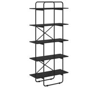 vidaXL Libreria 5 livelli 60 x 35 x 175,5 cm PB Rovere Nero