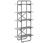 vidaXL Libreria 5 livelli 80 x 35 x 175,5 cm PB Sonoma grigio