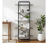 vidaXL Libreria 5 livelli 80 x 35 x 175,5 cm PB Sonoma grigio