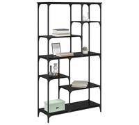 vidaXL Scaffale per libri in rovere nero, 99 x 35,5 x 176 cm, ampio spazio per scaffalature moderne rettangolari, decorazione per soggiorno, libreria indipendente