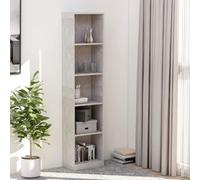 Libreria a 5 ripiani grigio cemento 40x24x175 cm in truciolato