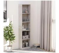 Libreria a 5 ripiani grigio cemento 40x24x175 cm in truciolato