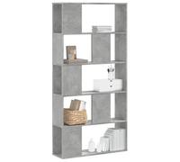 vidaXL Libreria 5 ripiani Grigio Cemento 80,5x23,5x162,5 cm Multistrato