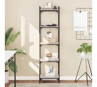 vidaXL Libreria 5 Ripiani Grigio Sonoma 40x30x154cm Legno Multistrato
