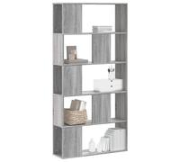vidaXL Libreria 5 Ripiani Grigio Sonoma 80,5x23,5x162,5cm Multistrato