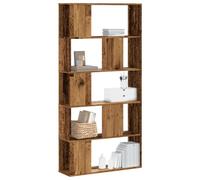 vidaXL Libreria 5 Ripiani Legno Vecchio 80,5x23,5x162,5cm Multistrato