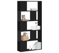 vidaXL Libreria 5 Ripiani Nera 80,5x23,5x162,5cm in Legno Multistrato