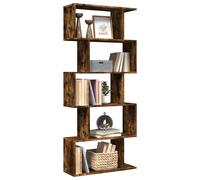 vidaXL Libreria 5 Ripiani Rovere Fumo 70x24x161 cm in Truciolato, libreria, Mobile Porta Libri, scaffale portaoggetti, Porta Libri, scaffale per Libri