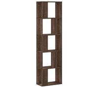 vidaXL Libreria 5 Ripiani Rovere Marrone 45x23,5x162,5cm Multistrato, scaffale per Libri, scaffale, scaffale Contenitore, armadietto portaoggetti