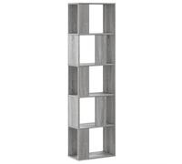 vidaXL Libreria 5Ripiani Grigio Sonoma 45x23,5x162,5 Legno Multistrato, scaffale per Libri, scaffale, scaffale Contenitore, armadietto portaoggetti
