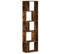 vidaXL Libreria 5Ripiani Rovere Fumo 45x23,5x162,5cm Legno Multistrato, scaffale per Libri, scaffale, scaffale Contenitore, armadietto portaoggetti