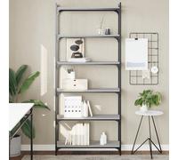 vidaXL Libreria 6 Ripiani Grigio Sonoma 80x30x188cm Legno Multistrato