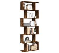 vidaXL Libreria 6 Ripiani Rovere Fumo 70x24x193 cm in Truciolato, libreria, Mobile Porta Libri, scaffale portaoggetti, Porta Libri, scaffale per Libri