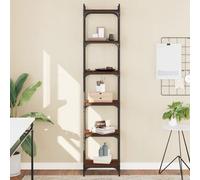 vidaXL Libreria 6 Ripiani Rovere Marrone 40x30x188cm Legno Multistrato