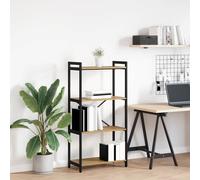 vidaXL Libreria in Rovere Artisan di 60 x 30 x 118 cm, con mensole a Livelli, Struttura in Acciaio Nero, Piedini Regolabili. Perfetta per la Tua Biblioteca, Studio, Soggiorno, Come unità di stoccagg