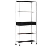 vidaXL Libreria 80x35x180 cm in Legno di Mango Grezzo e Ferro