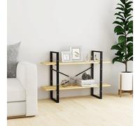 vidaXL Libreria a 2 Ripiani 100x30x70 cm in Legno Massello di Pino