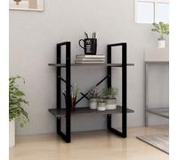 vidaXL Libreria a 2 Ripiani Grigia 60x30x70 cm in Massello di Pino