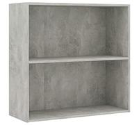vidaXL Libreria a 2 ripiani Grigio cemento 80x30x76,5 cm in truciolato