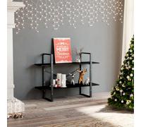 vidaXL Libreria a 2 Ripiani Nera 100x30x70 cm in Legno Multistrato