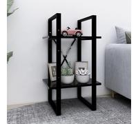 vidaXL Libreria a 2 Ripiani Nera 40x30x70 cm in Legno Multistrato