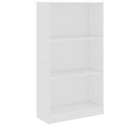 vidaXL Libreria a 3 Ripiani Bianca 60x24x109 cm in Truciolato