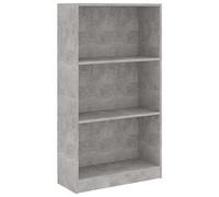 vidaXL Libreria a 3 Ripiani Grigio Calcestruzzo 60x24x109 cm Truciolato