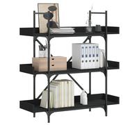 vidaXL Libreria a 3 Ripiani Nera 100x33x108,5 cm in Legno Multistrato