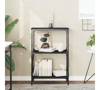 vidaXL Libreria a 3 Ripiani Nera 59x35x90,5 cm in Legno Multistrato