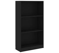 vidaXL Libreria a 3 Ripiani Nera 60x24x109 cm in Truciolato