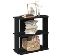 vidaXL Libreria a 3 Ripiani Nera 60x30x60 cm in Legno Multistrato