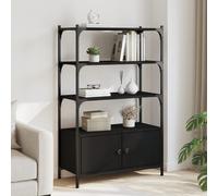 vidaXL Libreria a 3 Ripiani Nera 70x30x109,5 cm in Legno Multistrato