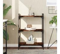 vidaXL Libreria a 3 Ripiani Rovere Fumo 60x30x86 cm Legno Multistrato