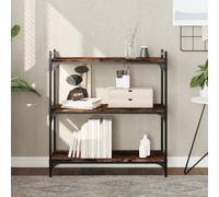 vidaXL Libreria a 3 Ripiani Rovere Fumo 80x30x86 cm Legno Multistrato