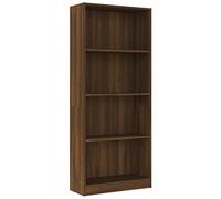vidaXL Libreria a 4 livelli, rovere marrone, 60 x 24 x 142 cm, legno ingegneria
