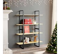 AX Libreria 100x30x140cm Mobiletto Stile Industriale Libri Ripiani Parete 806482