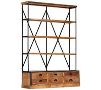 VIDAXL - Libreria A 4 Ripiani 6 Cassetti 122x36x181cm Massello Di Mango