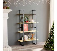 vidaXL Libreria a 4 Ripiani 80x30x140 cm in Legno Massello di Pino