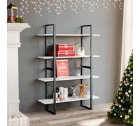 vidaXL Libreria a 4 Ripiani Bianca 100x30x140 cm in Legno Multistrato