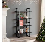 vidaXL Libreria a 4 Ripiani Grigia 80x30x140 cm in Legno Multistrato