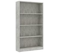 vidaXL Libreria a 4 Ripiani Grigio Cemento 80x24x142 cm in Truciolato