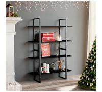 VIDAXL - Libreria A 4 Ripiani Nera 100x30x140 Cm In Massello Di Pino