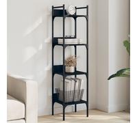 vidaXL Libreria a 4 Ripiani Nera 35x30x138,5 cm in Legno Multistrato