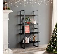 vidaXL Libreria a 4 Ripiani Nera 80x30x140 cm in Legno Multistrato