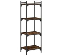 vidaXL Libreria a 4 Ripiani Rovere Fumo 40x30x120 cm Legno Multistrato