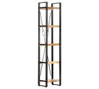 vidaXL Libreria a 5 Ripiani 40x30x180 cm in Legno Massello di Mango
